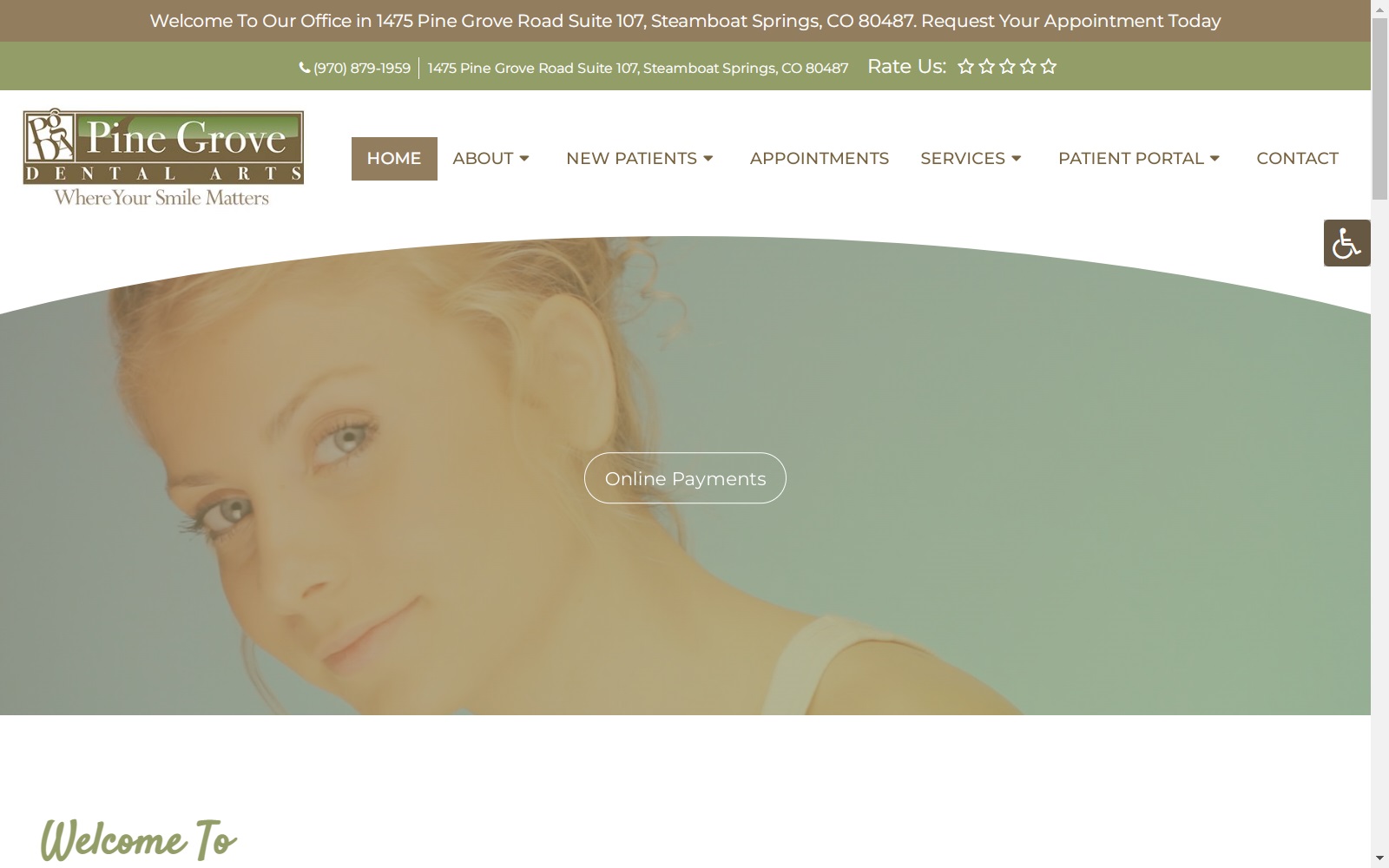 pinegrovedentalarts.com screenshot