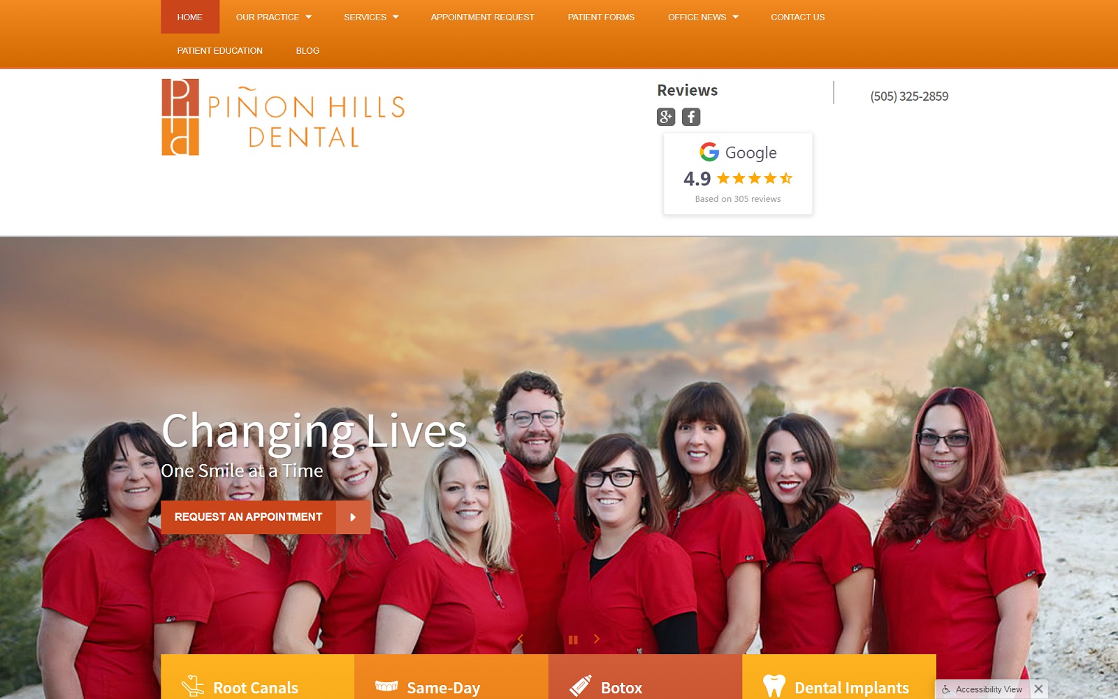 pinonhillsdental.com screenshot