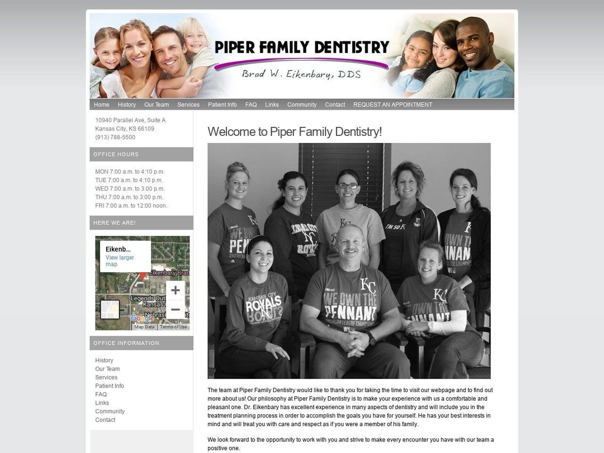 Piper Family Dentistry Website Screenshot from piperfamilydentistry.com