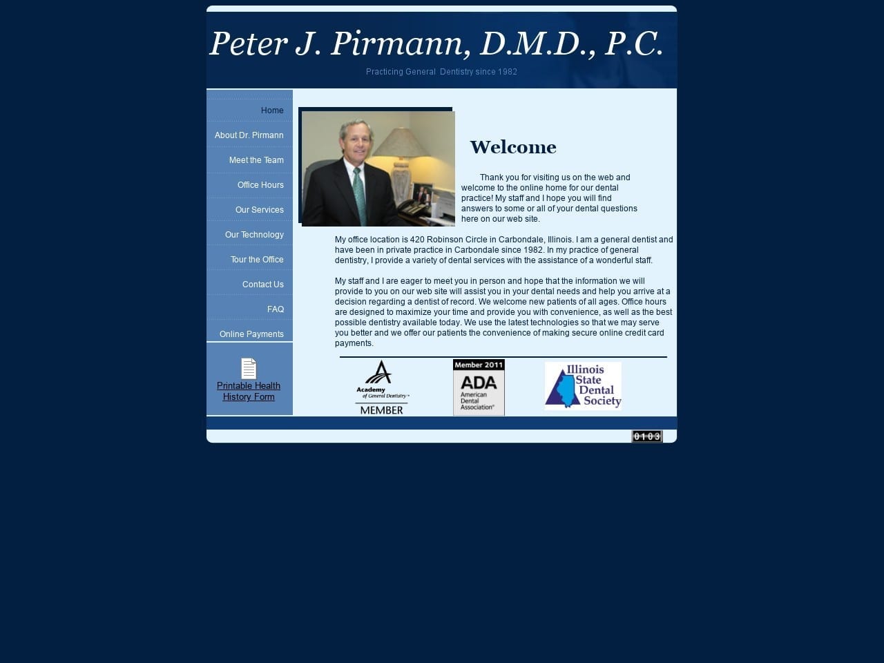 Pirmann Peter J DDS Website Screenshot from pirmanndmd.com