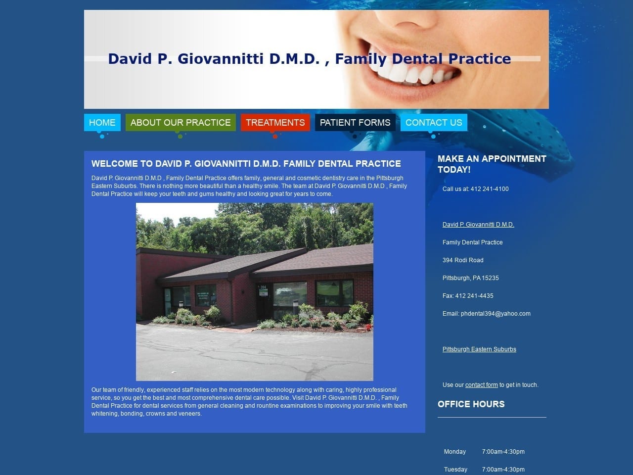 Giovannitti David P DDS Website Screenshot from pittsburgheastdentistry.com