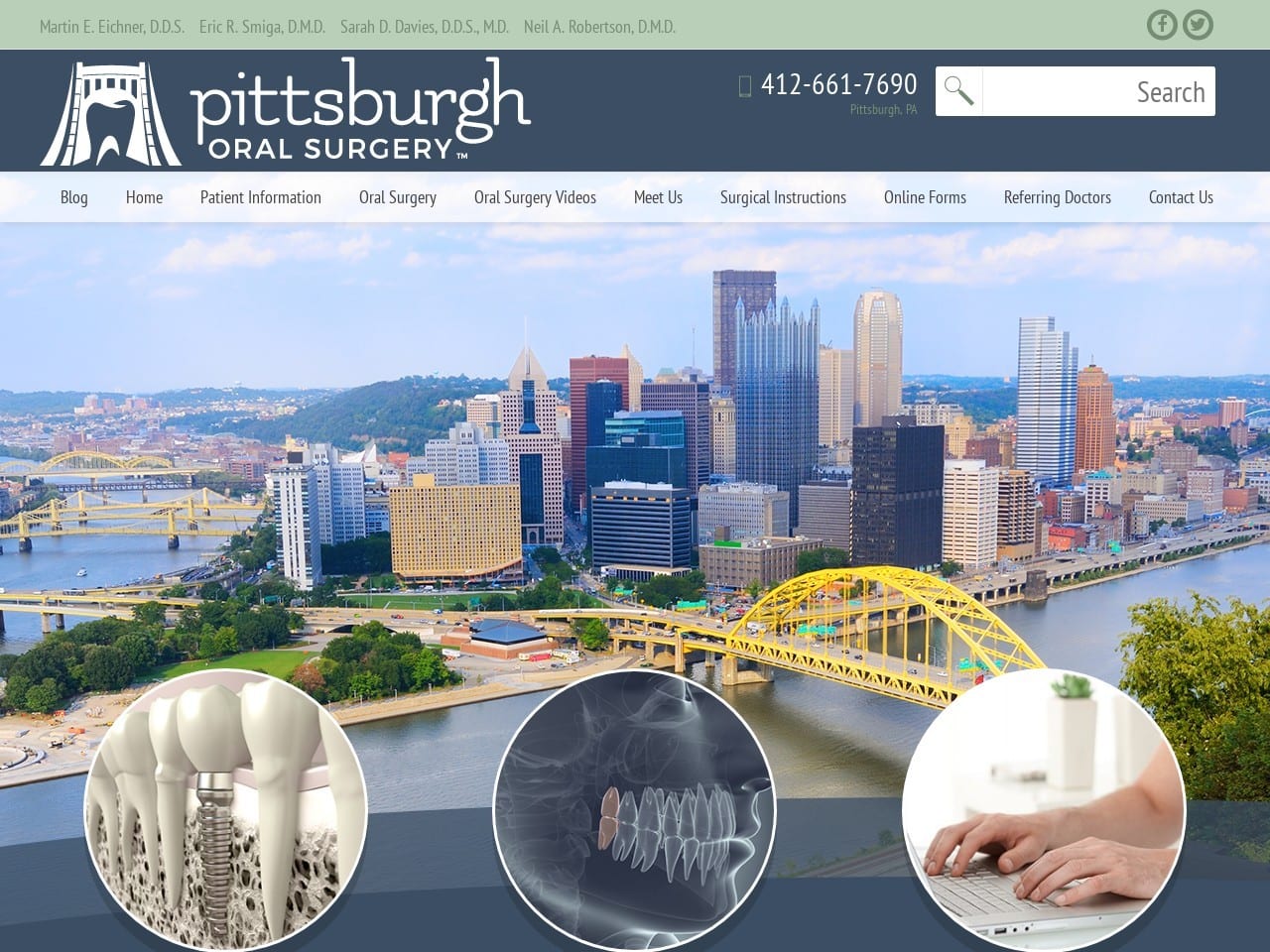 Dr. Martin E. Eichner DDS Website Screenshot from pittsburghoralsurgery.com