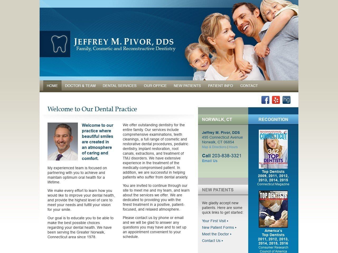 Pivor Jeffrey M DDS Website Screenshot from pivornorwalkdentist.com