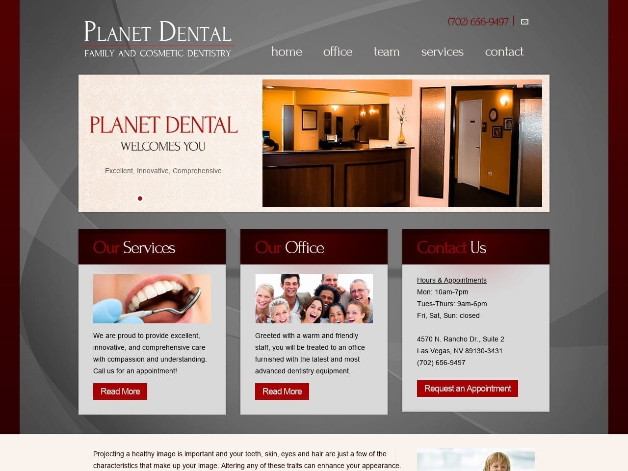 Planet Dental Website Screenshot from planetdentallv.com