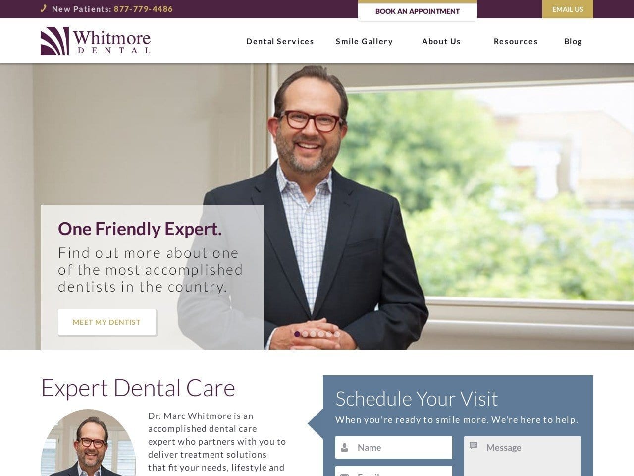 Marcus Whitmore Website Screenshot from planodental.com