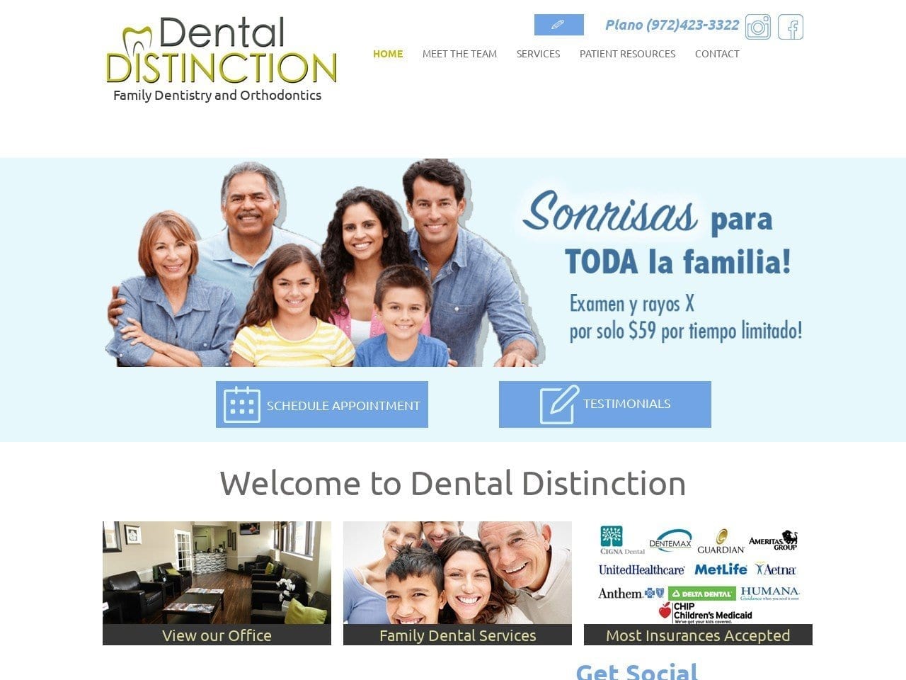 Dental Distinction Website Screenshot from planodentaldistinction.com