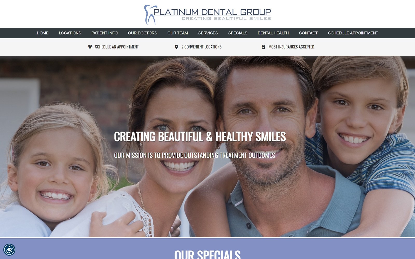 platinumdentalgroup.com screenshot