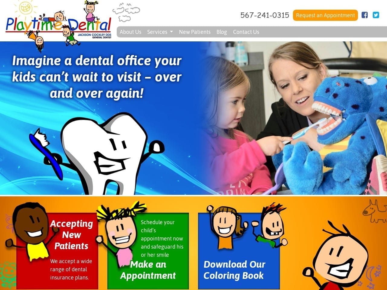 Playtime Dental Website Screenshot from playtimedental.com