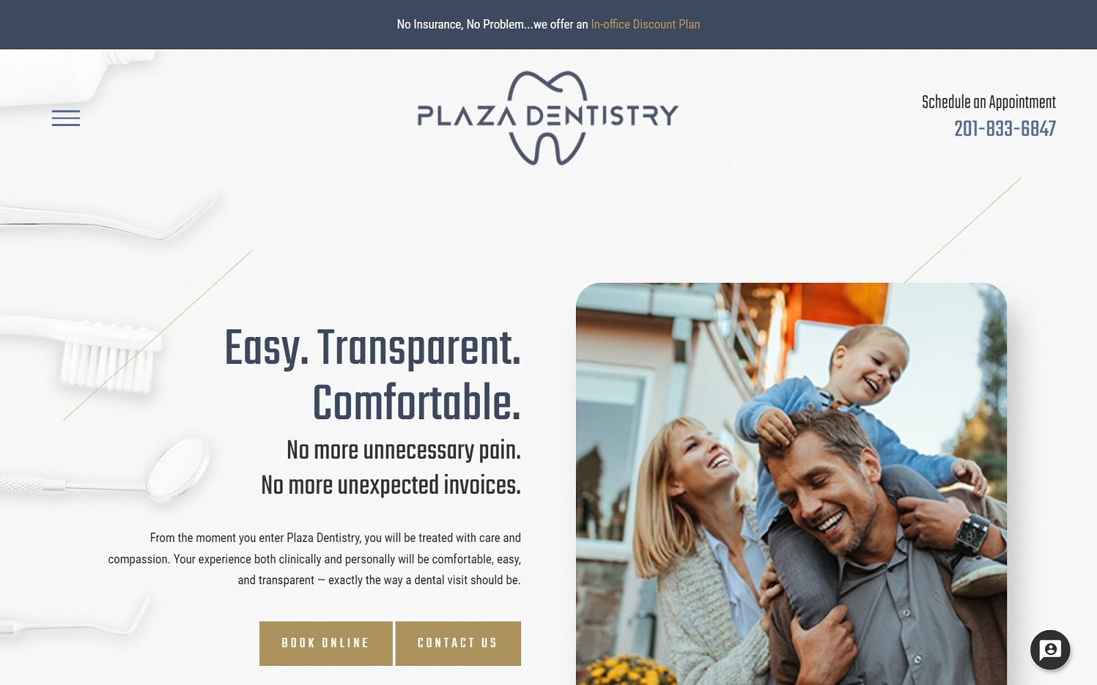 plazadentistry.com screenshot