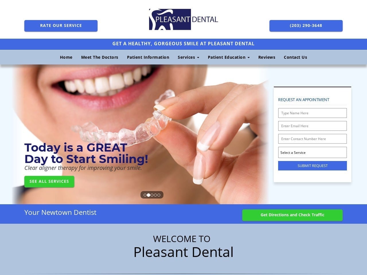 Pleasant Dental Website Screenshot from pleasantdental.net