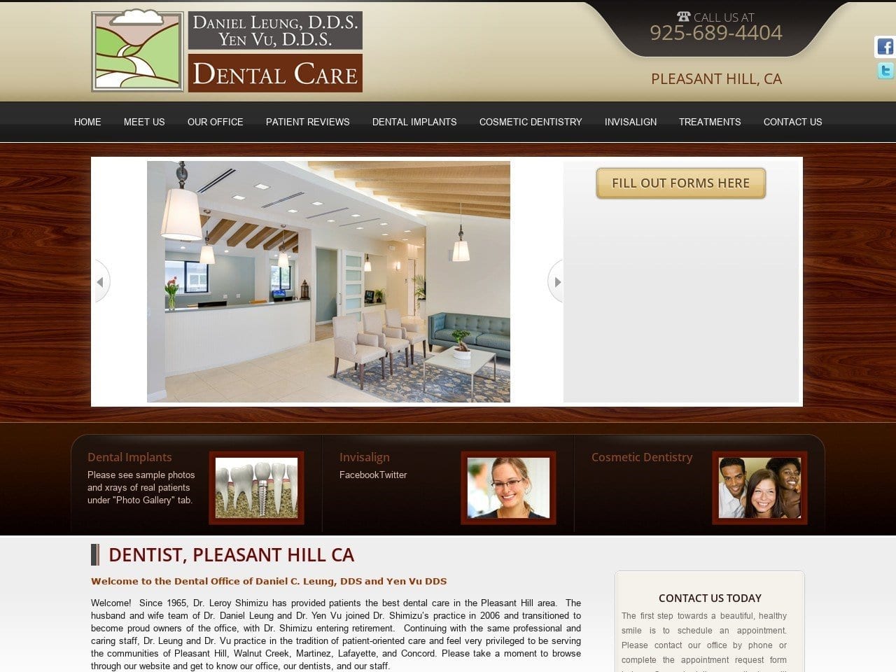 Dr. Leung Dentist Website Screenshot from pleasanthilldds.com