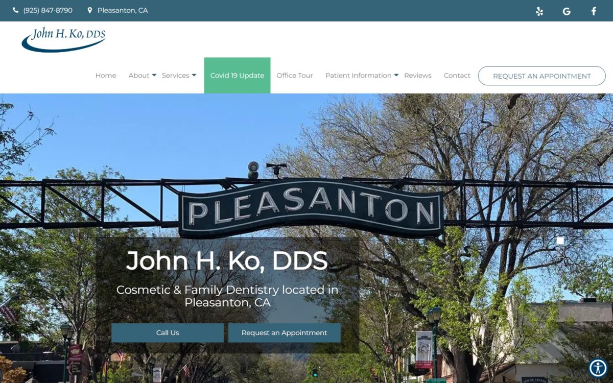 pleasanton-dentist.com screenshot