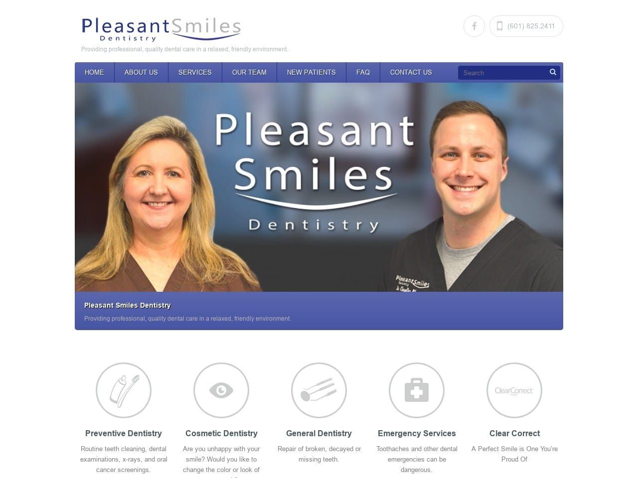 Pleasant Smiles Dentistry Website Screenshot from pleasantsmilesdentistry.com