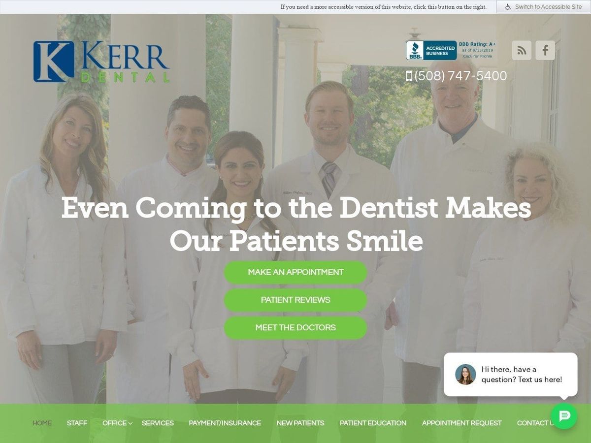 Kerr Dental Associates Website Screenshot from plymouthsmile.com