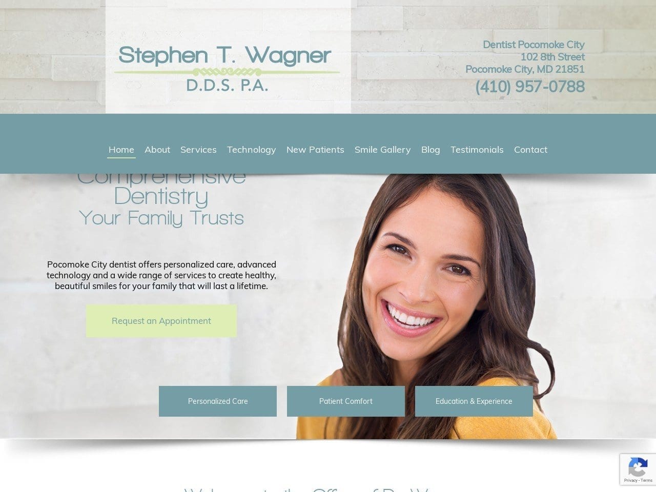 Pocomoke Dental Website Screenshot from pocomokedental.com