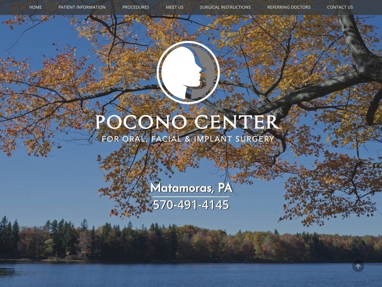 Pocono Oral Dentist Website Screenshot from poconooralsurgery.com