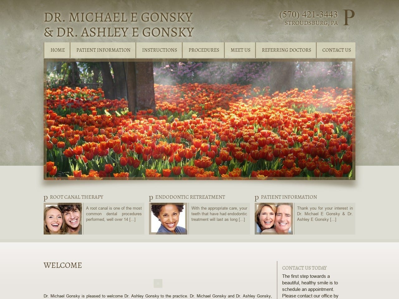 Gonsky Michael E DDS Website Screenshot from poconorootcanal.com