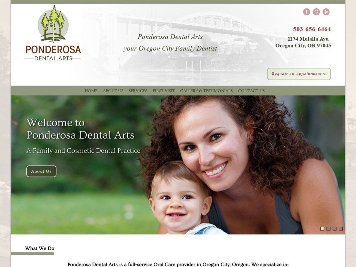 Ponderosa Dental Arts Website Screenshot from ponderosadentalarts.com