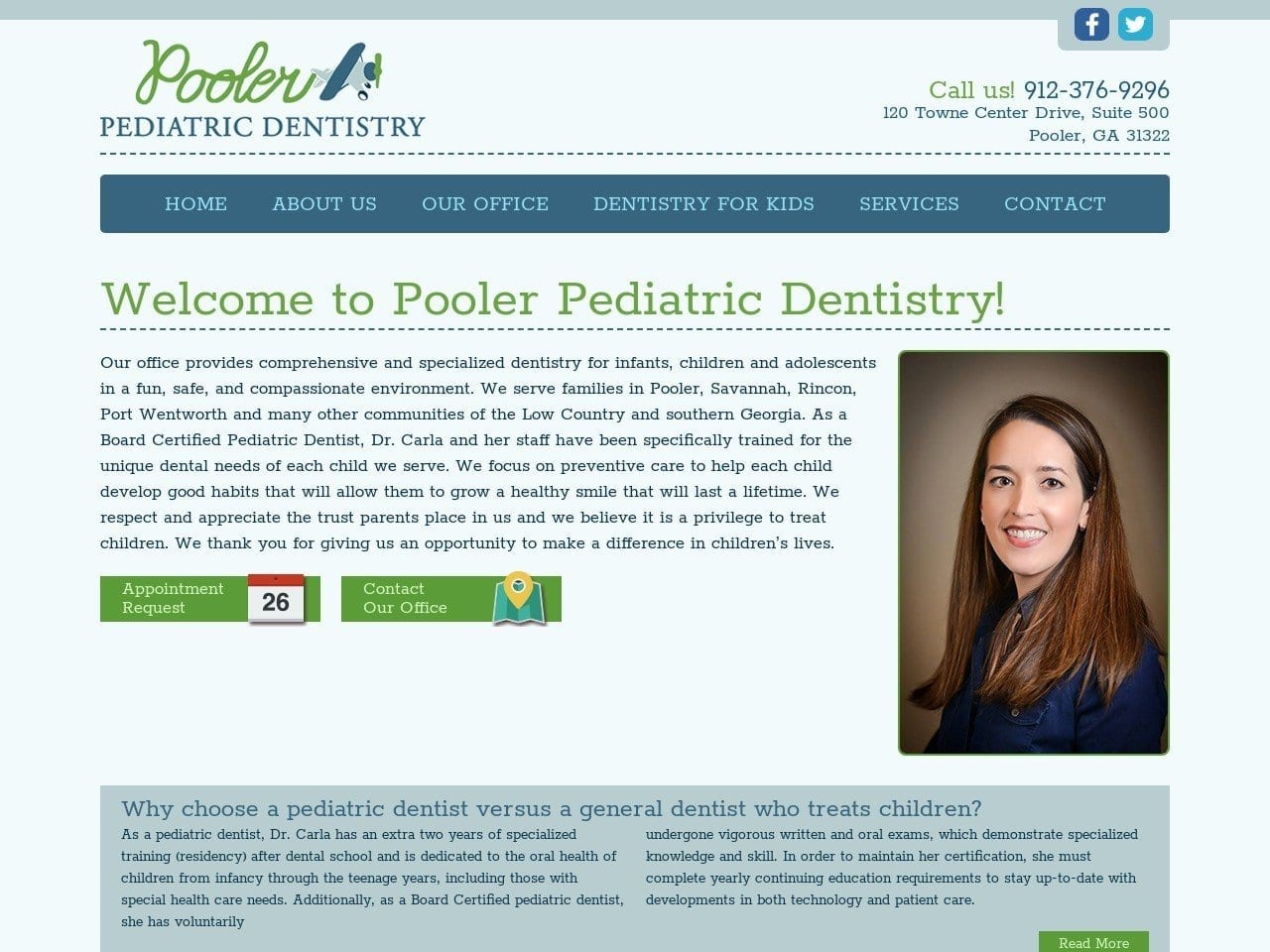 Carla G. Stappenbeck DDS Website Screenshot from poolerpd.com