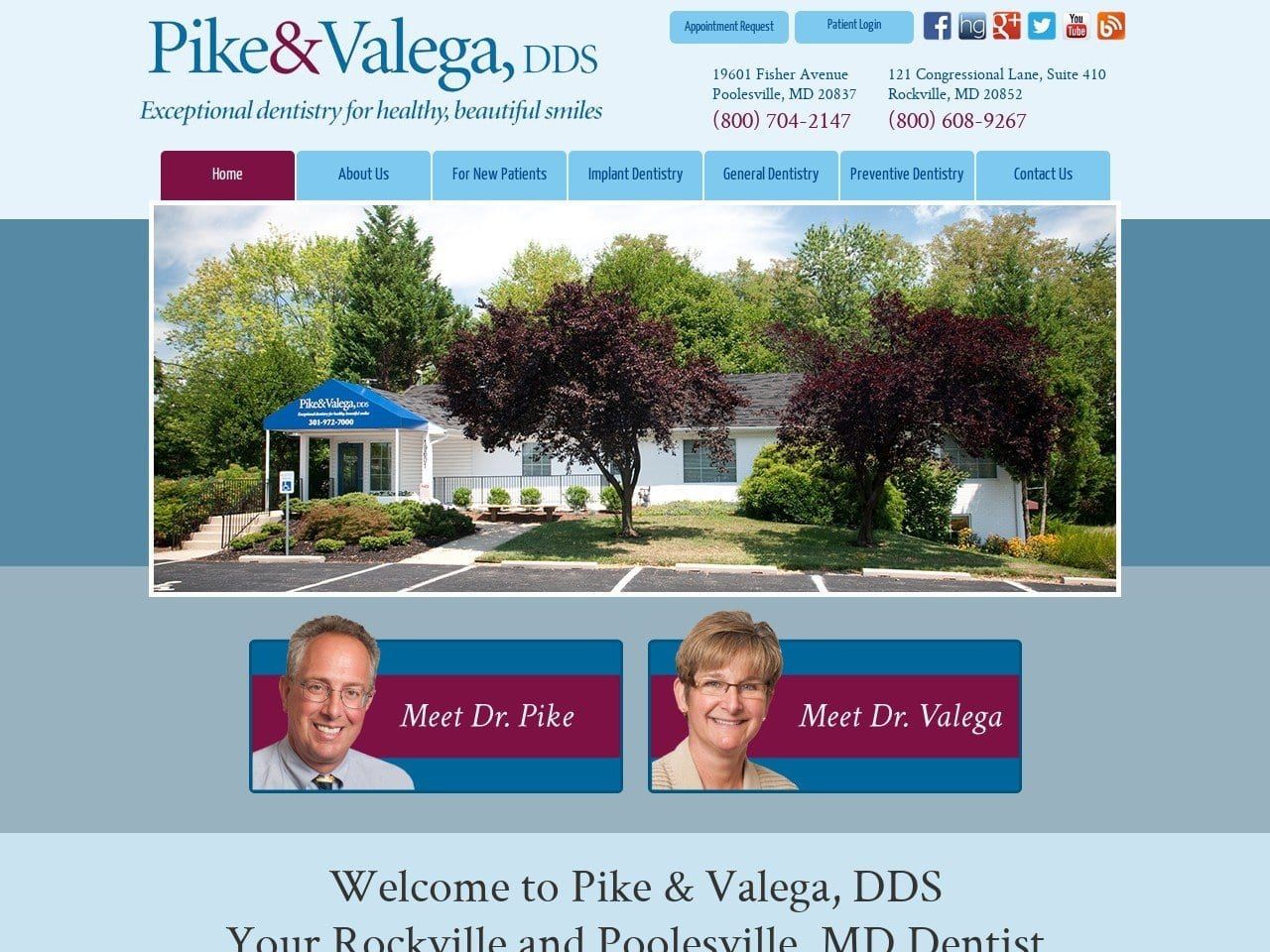 Pike Dentist Website Screenshot from poolesvilledds.com