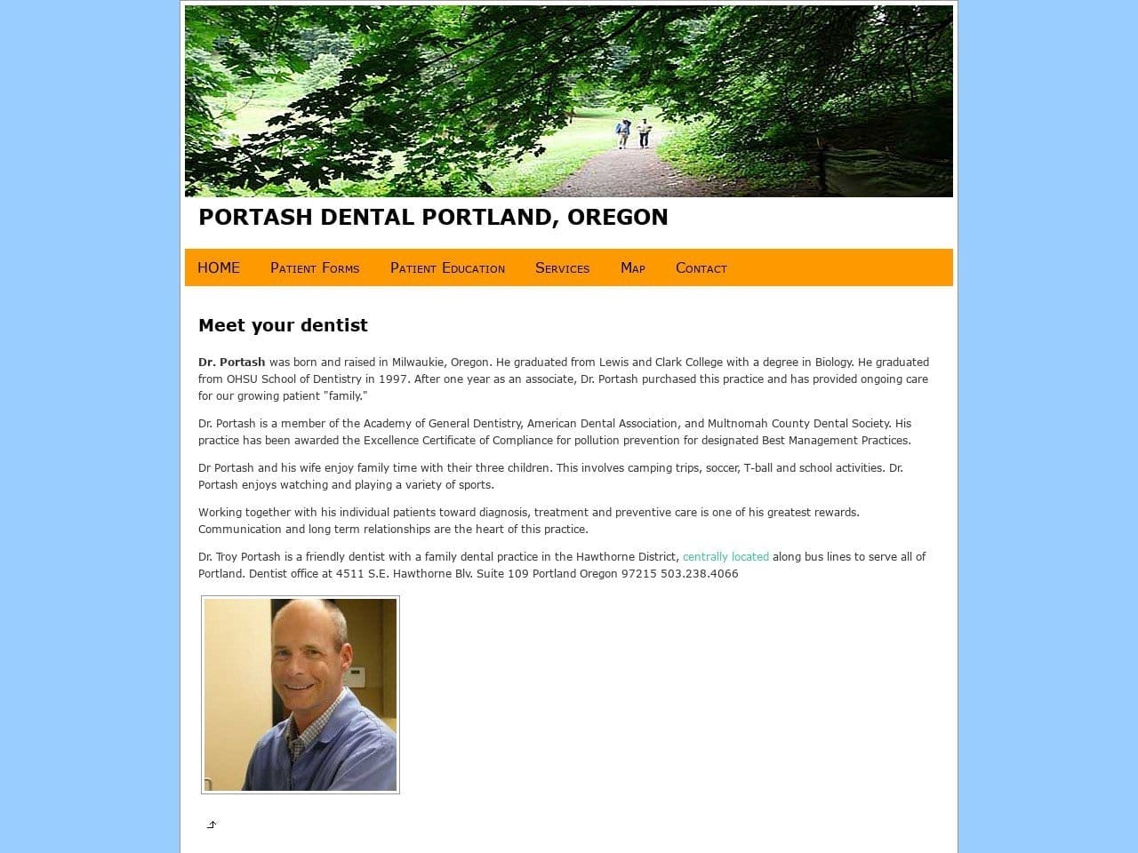 Portash Dental Website Screenshot from portashdental.com