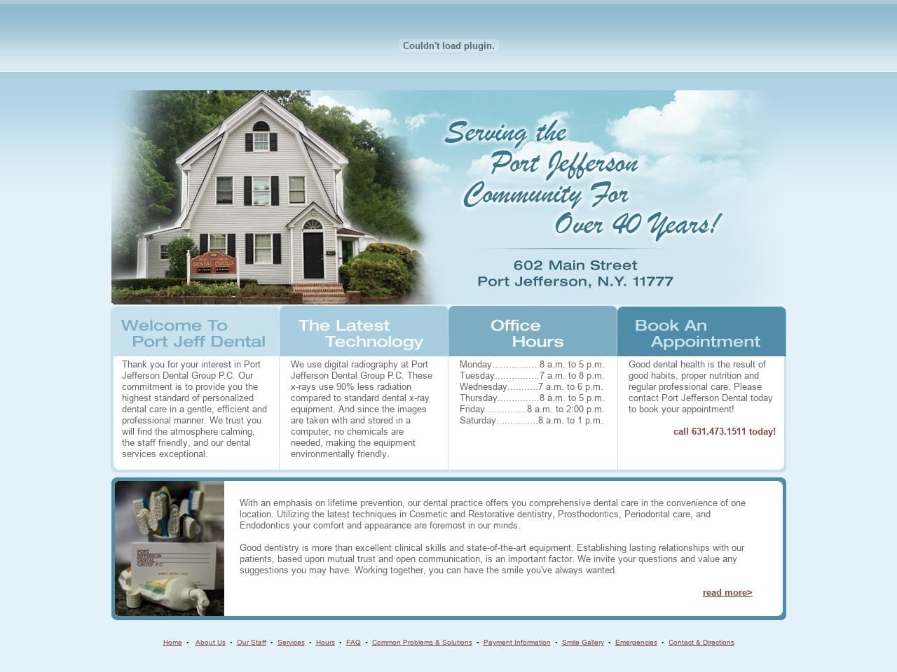 Port Jefferson Dental Group Website Screenshot from portjeffdental.com