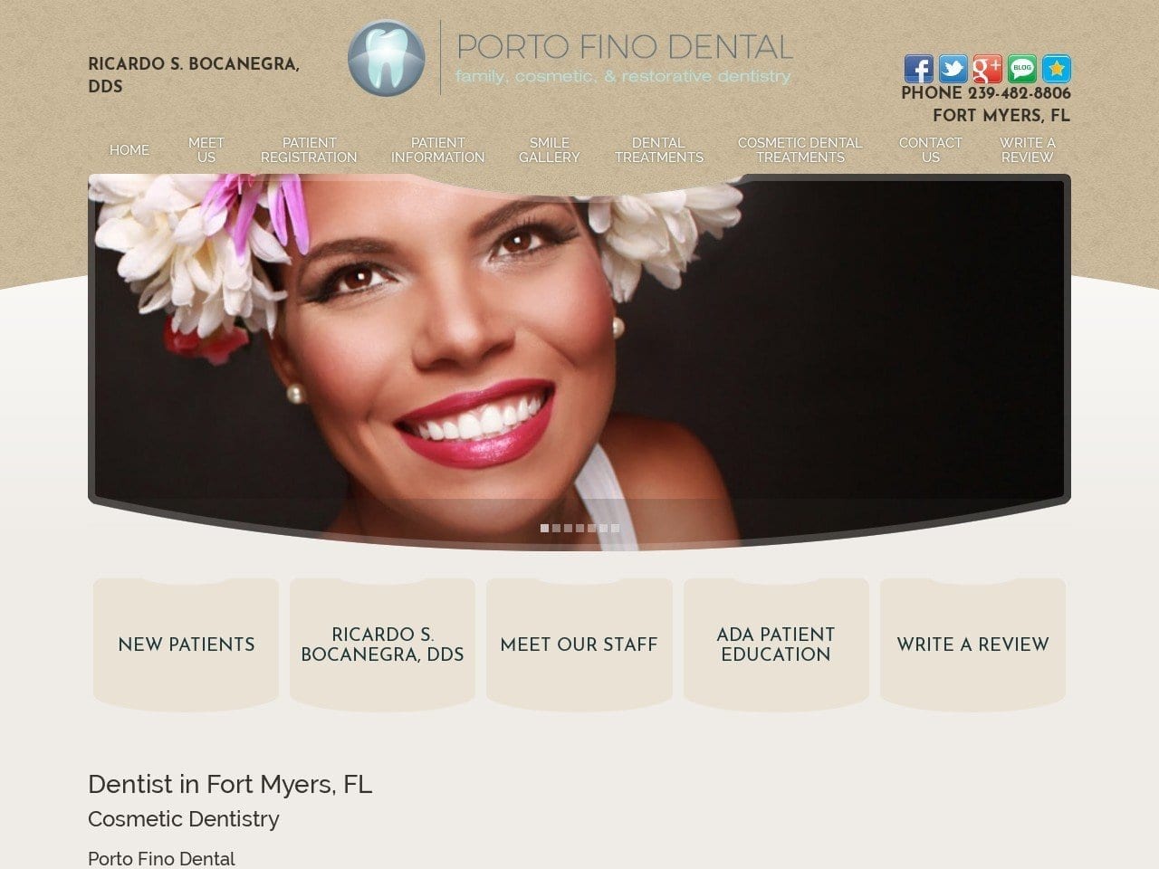 Porto Fino Dental Ricardo S. Bocanegra D.D.S. Website Screenshot from portofinodental.org