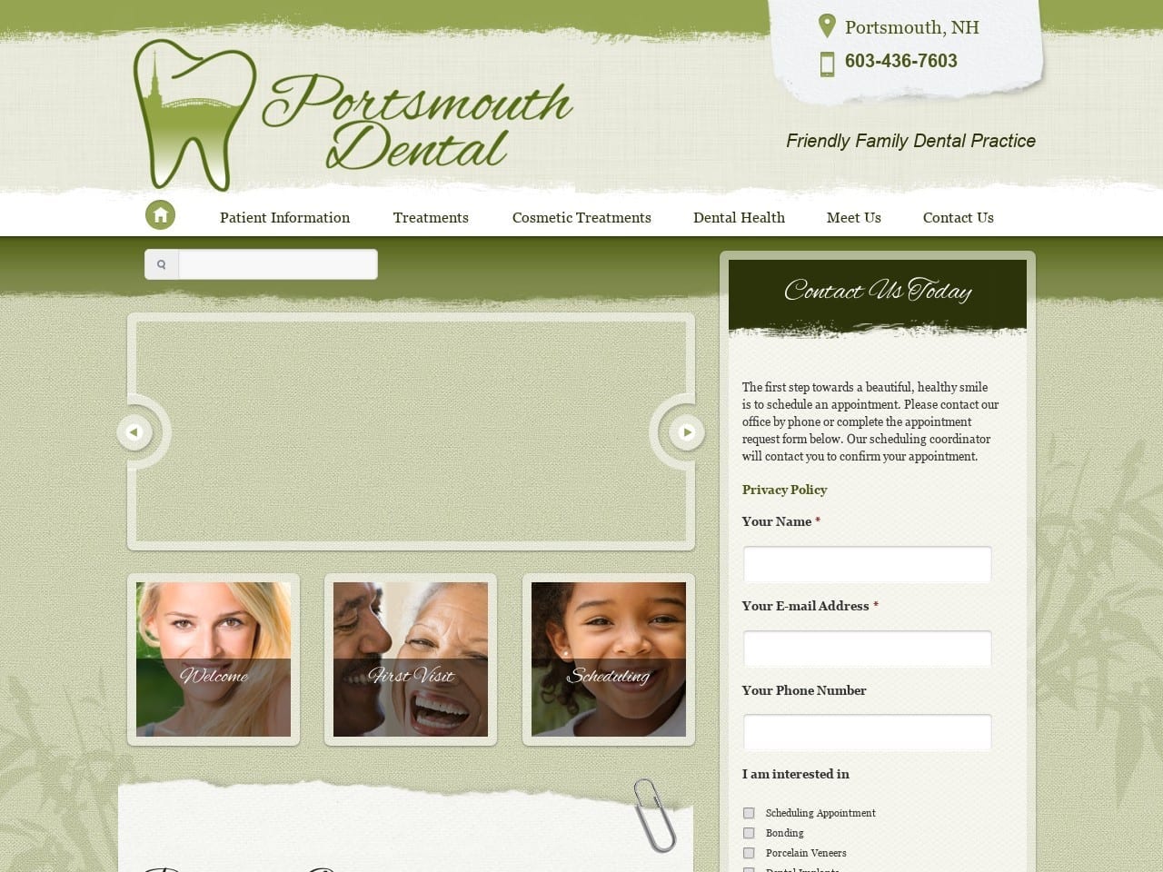 Portsmouth Dental Website Screenshot from portsmouthdental.com