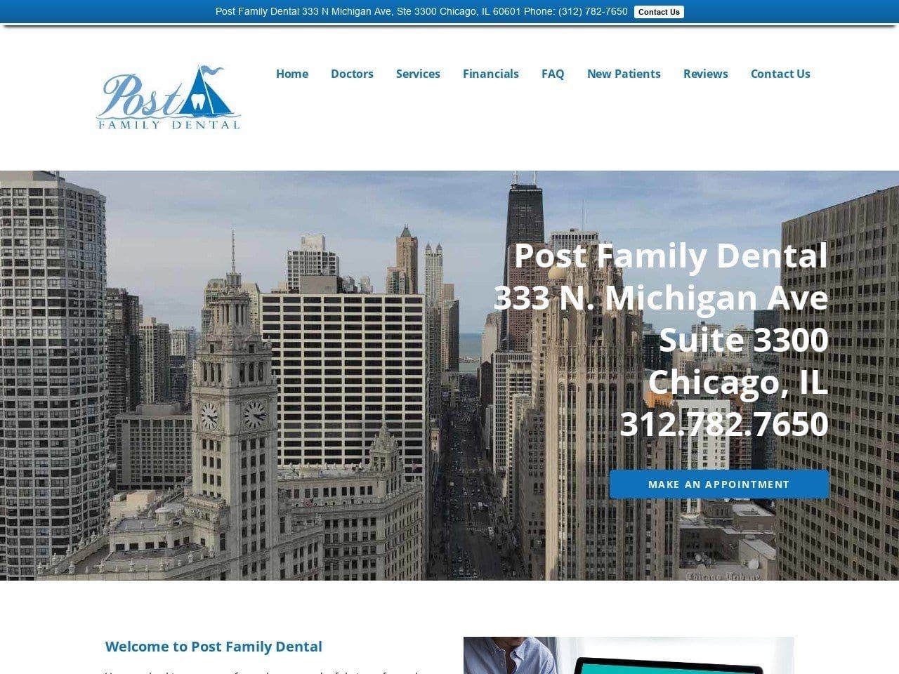 Post Shawn T DDS Website Screenshot from postfamilydental.com