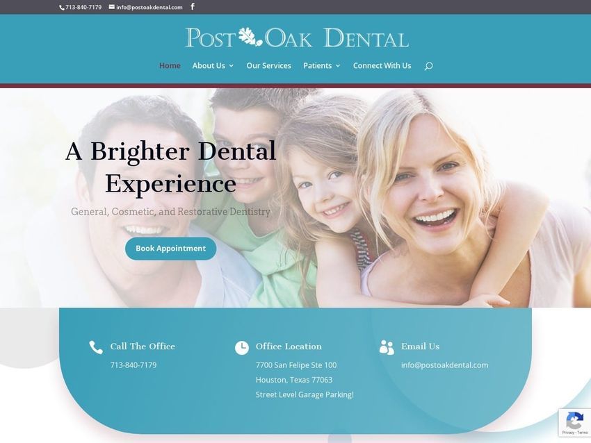 Post Oak Dental Website Screenshot from postoakdental.com