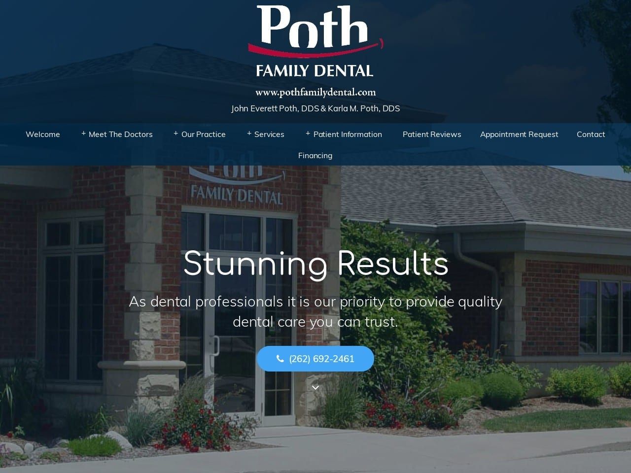Poth Family Dental Website Screenshot from pothfamilydental.com