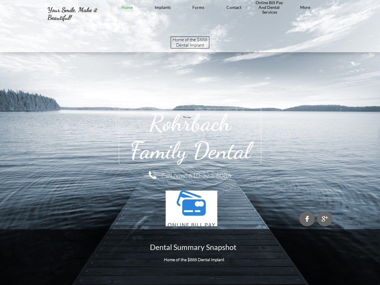 Dr. Harold C. Rohrbach DMD Website Screenshot from pottstowndentalimplants.com