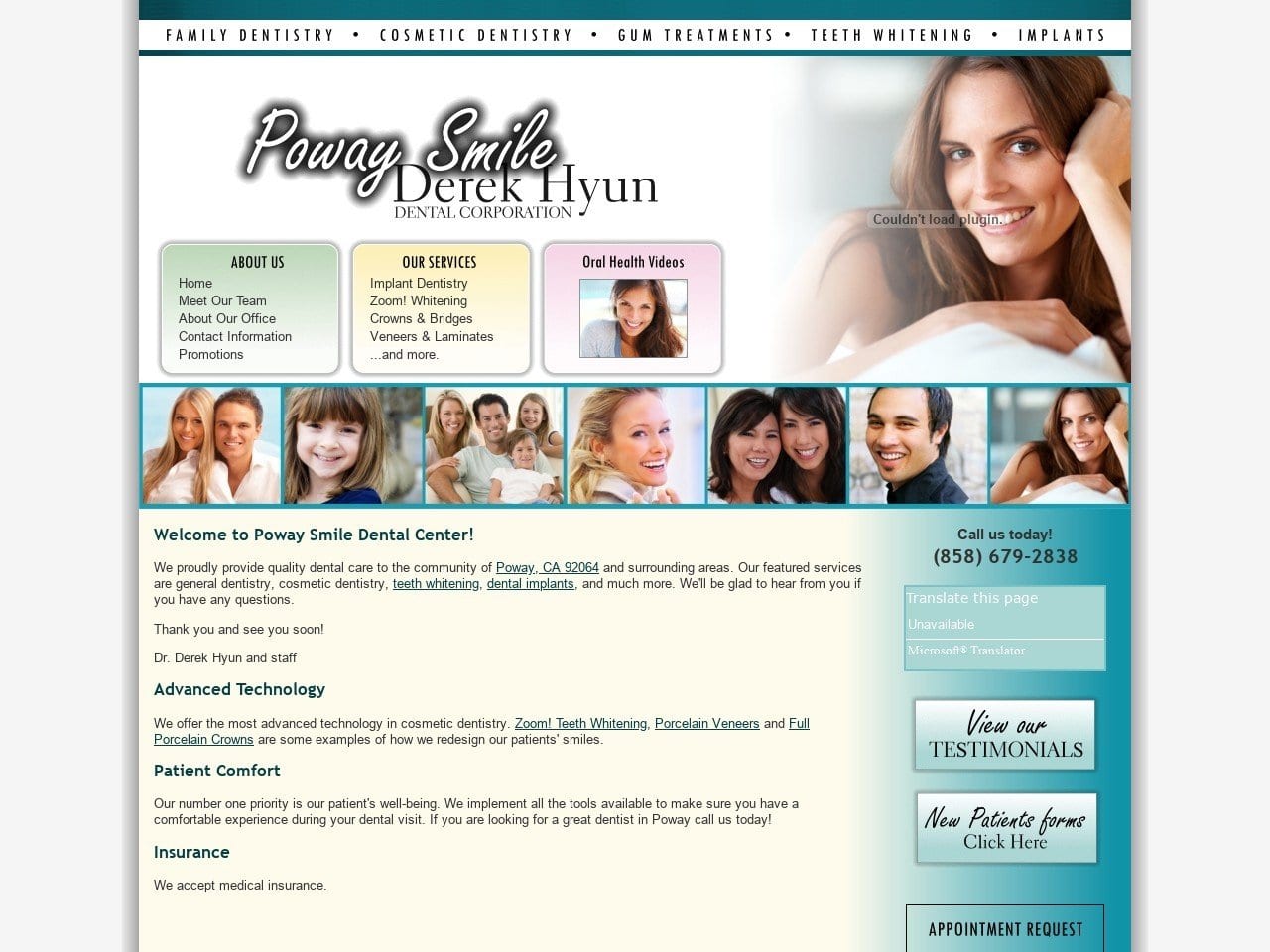 Poway Smile Website Screenshot from powaysmile.com