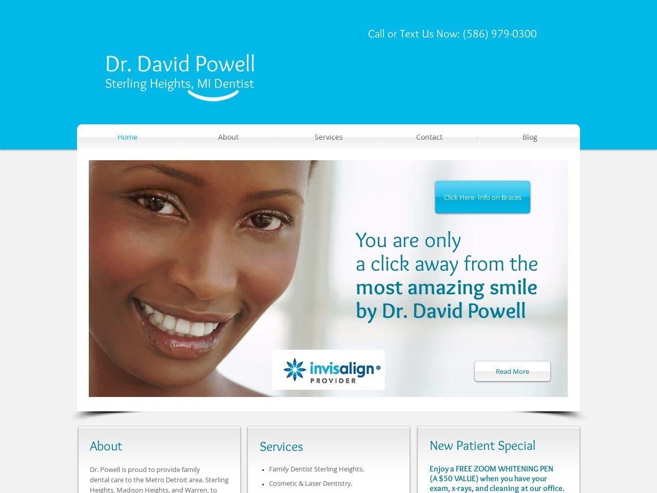 David J Powell DDS PC Website Screenshot from powelldentalcare.com