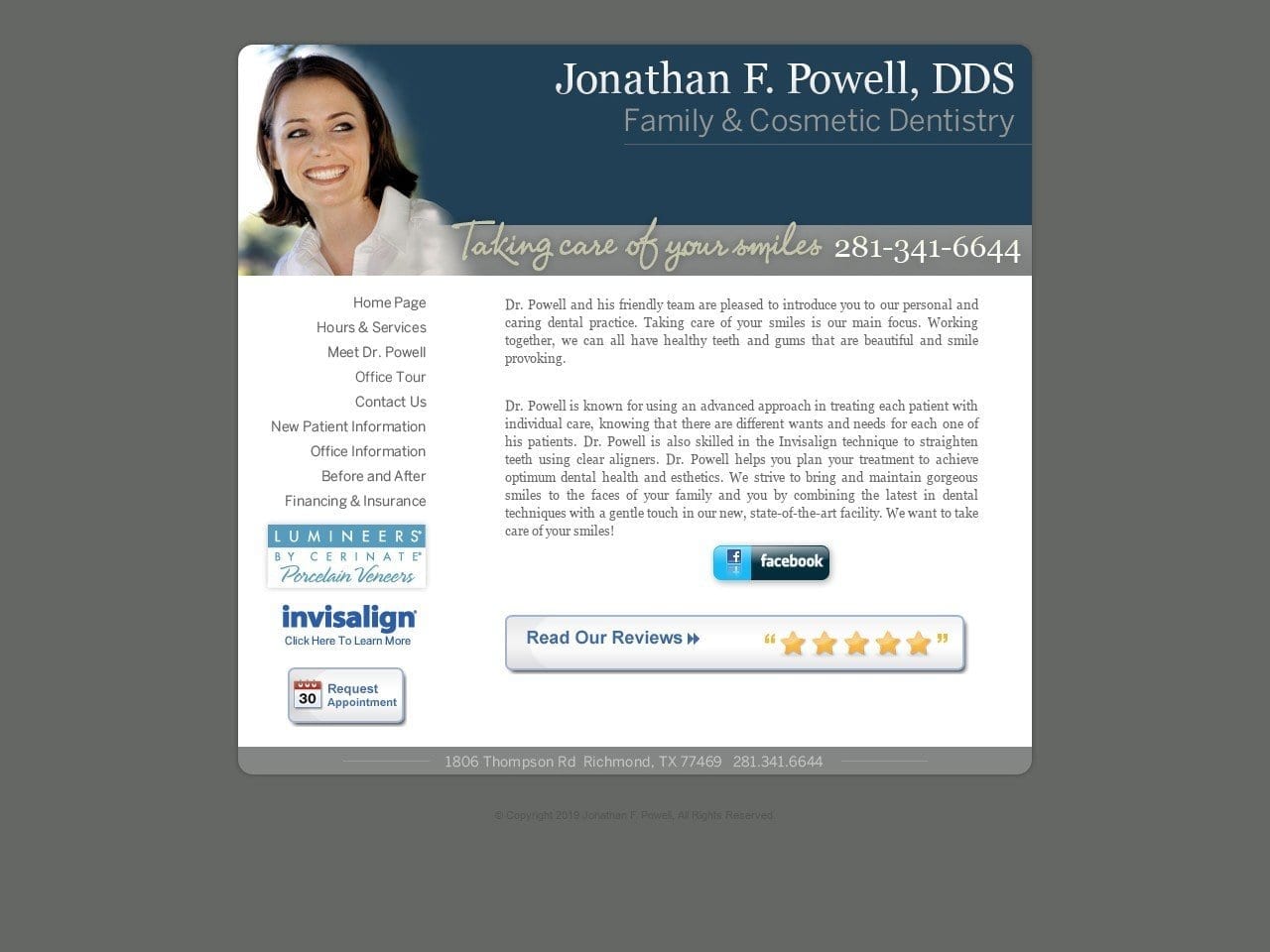 Powell Jonathan DDS Website Screenshot from powellsmile.com