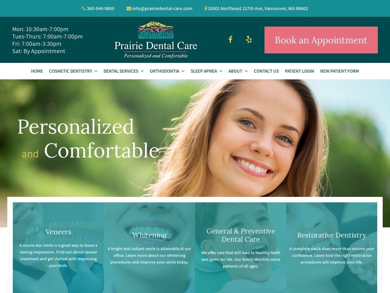Prairie Dental Care Website Screenshot from prairiedental-care.com