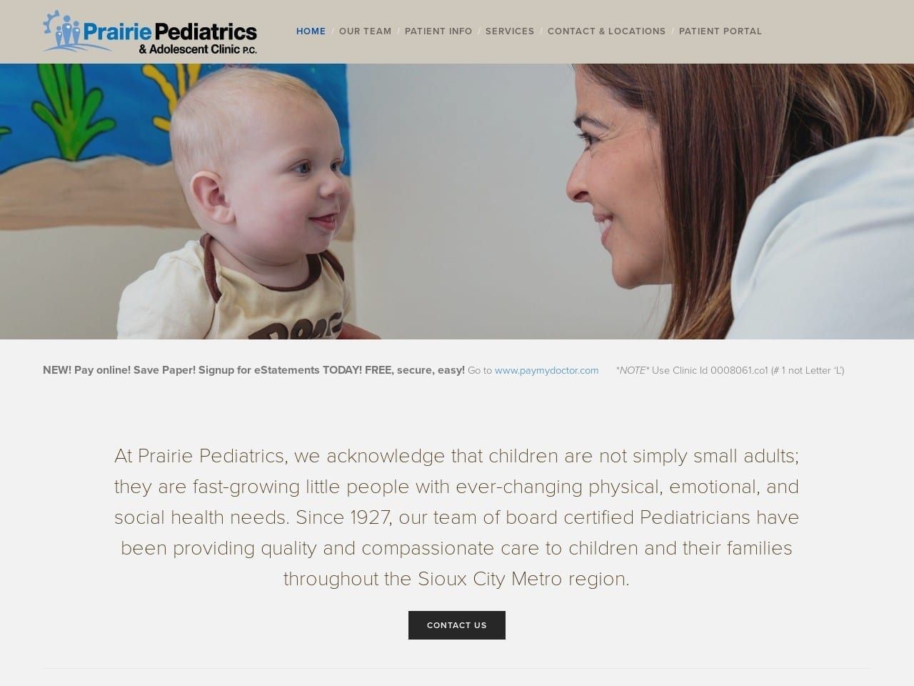 Prairie Pediatrics & Adlscnt Kampfe Mark I DDS Website Screenshot from prairiepediatrics.com