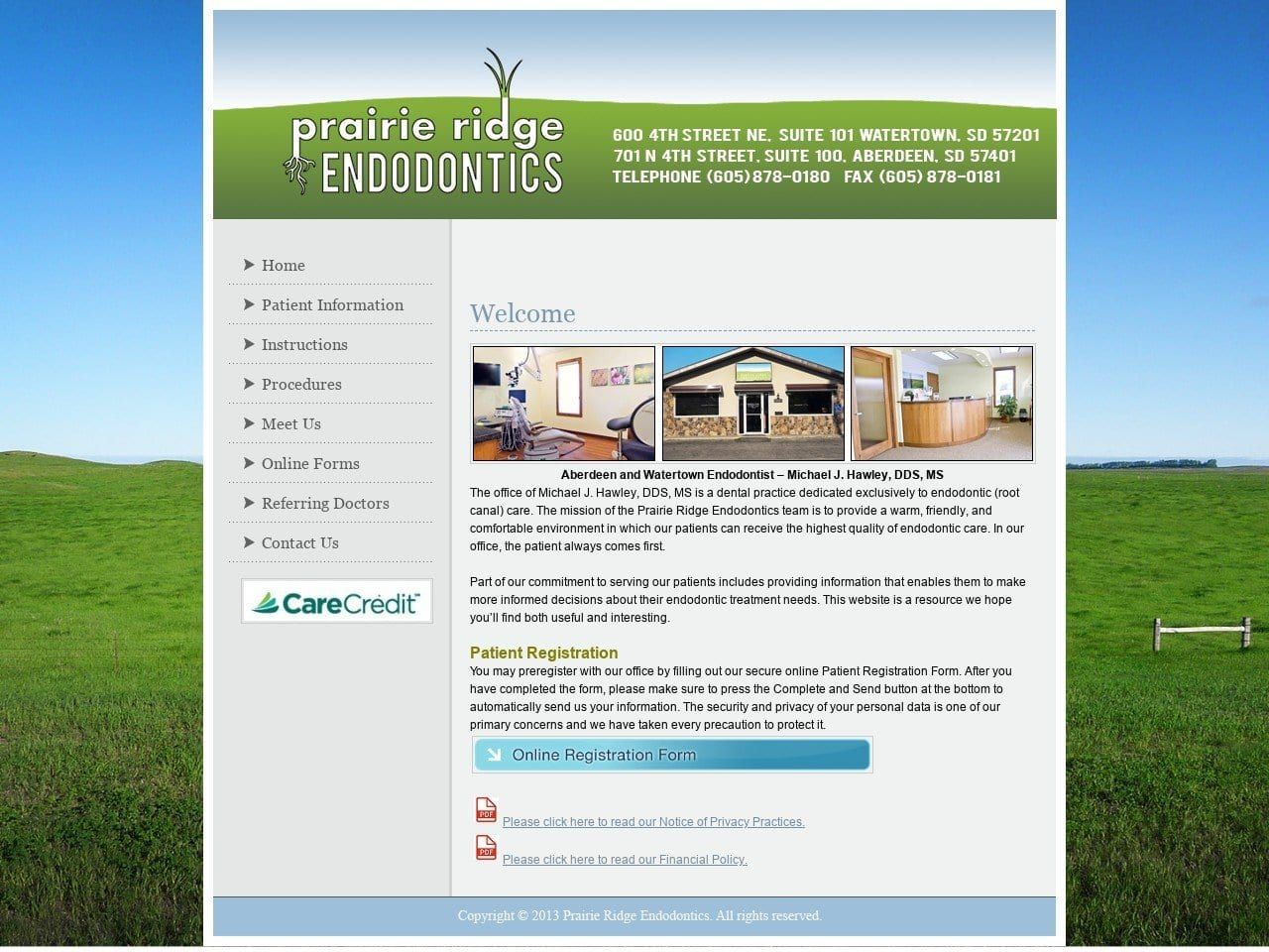 Prairie Ridge Endodontics Website Screenshot from prairieridgeendo.com