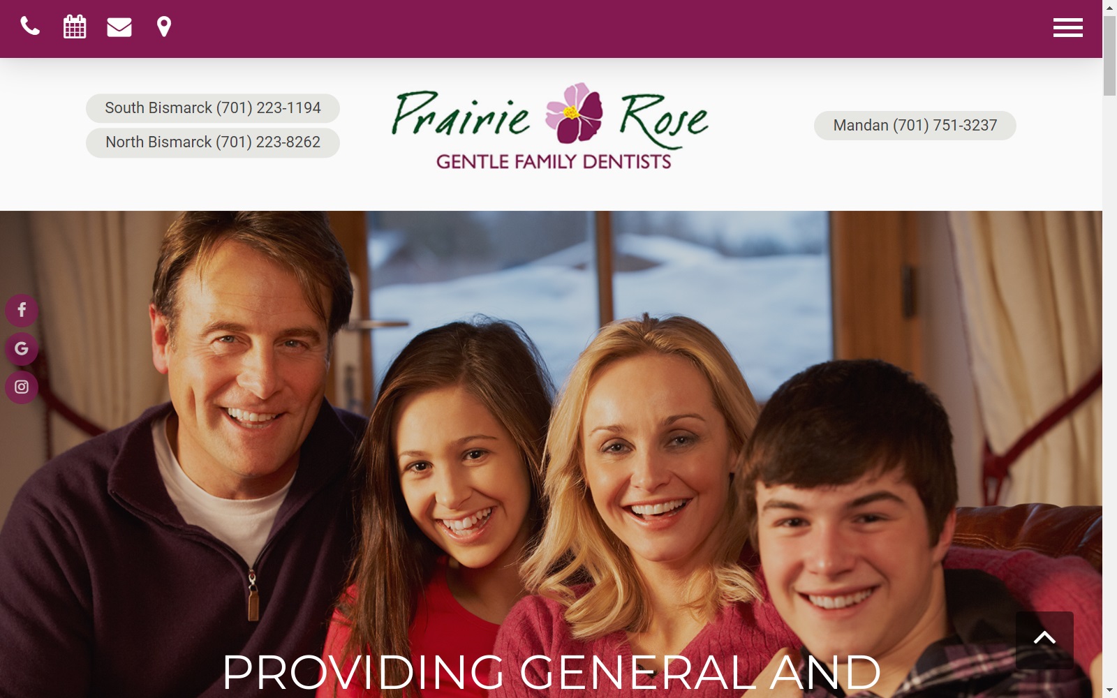 prairierosedentists.com screenshot