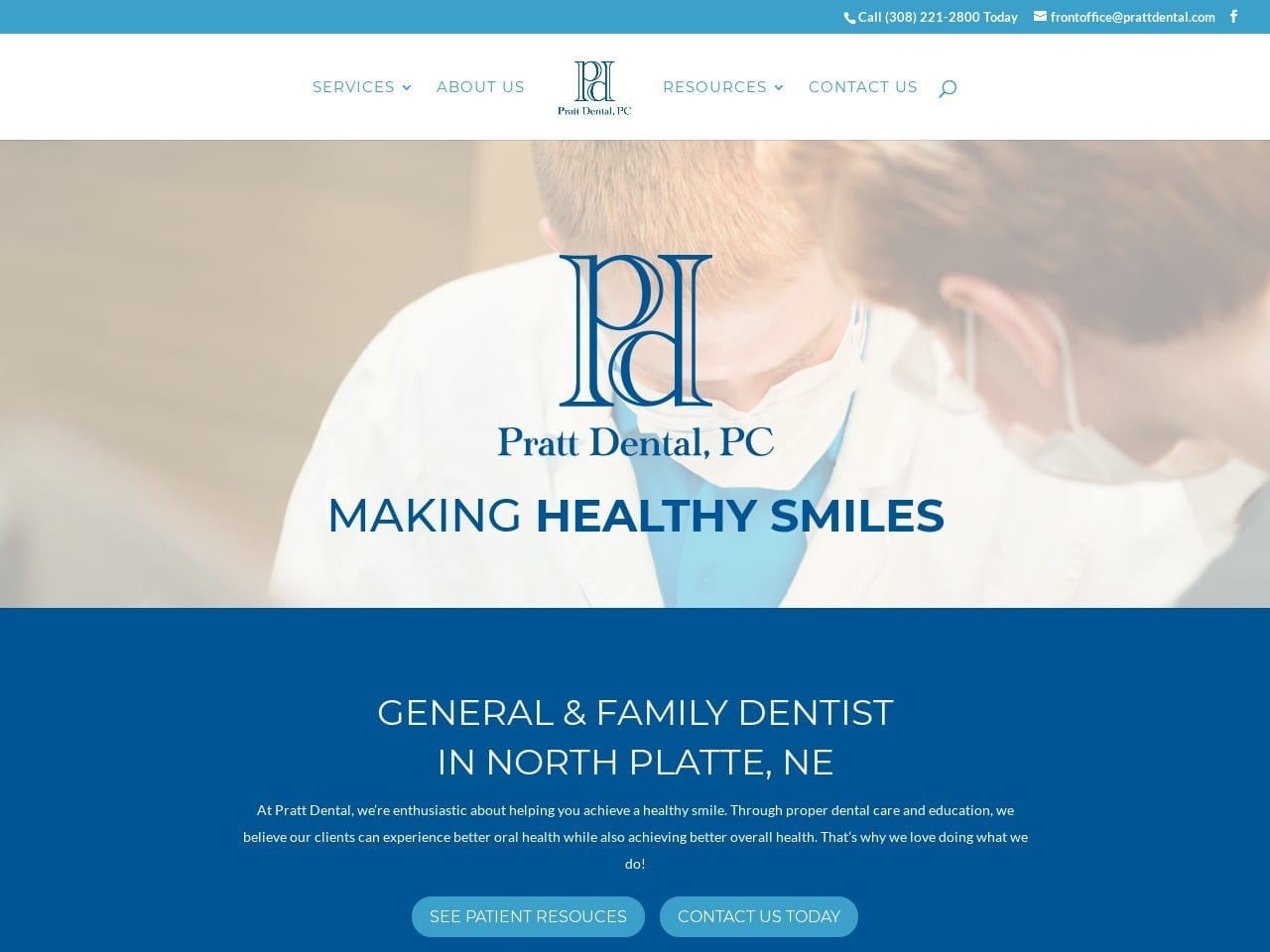 Pratt Dental PC Website Screenshot from prattdental.com