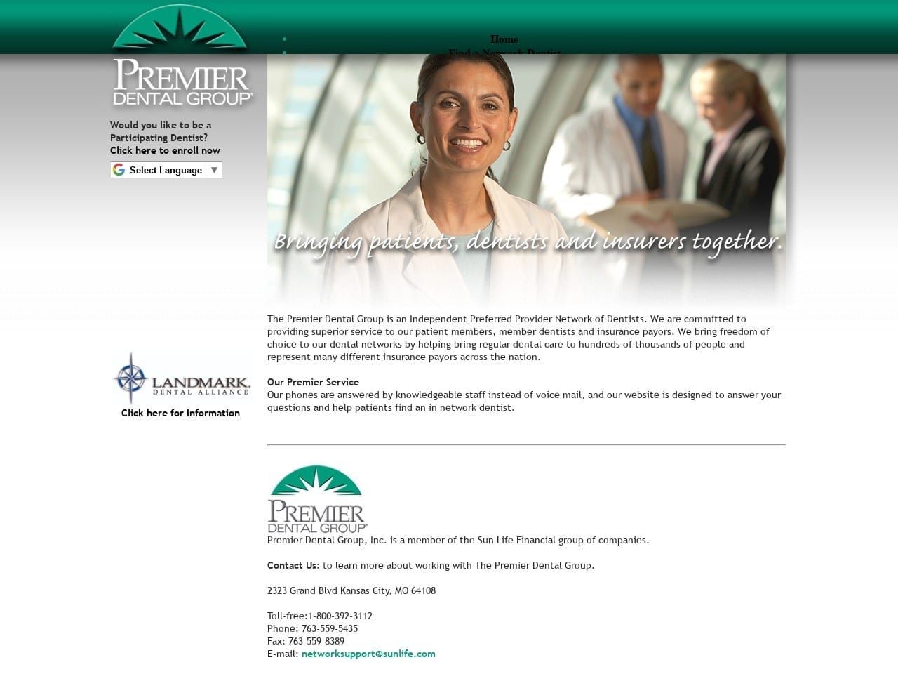 Premier Dental Website Screenshot from premier-dental.com