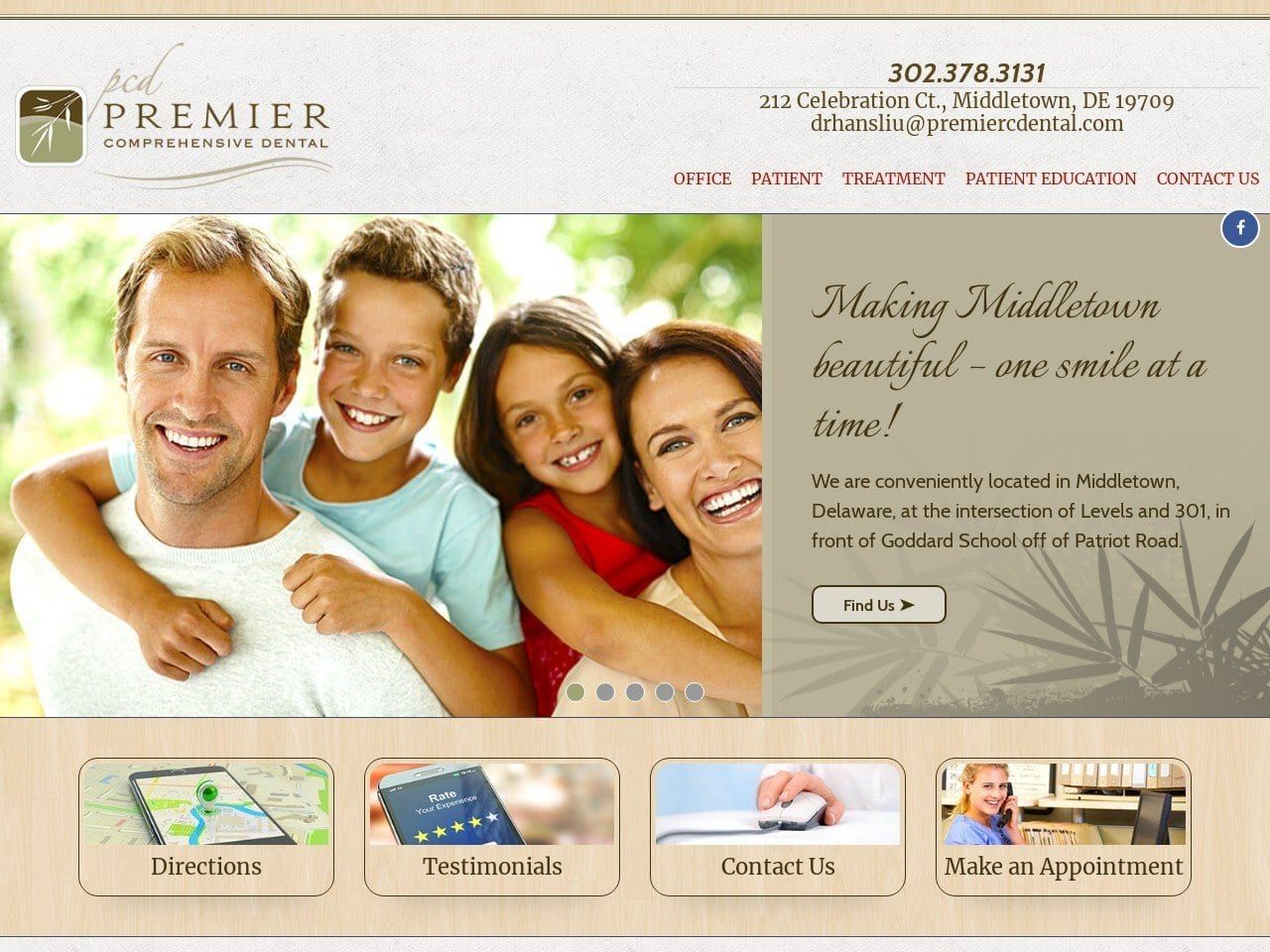 Premier Comprehensive Dental Website Screenshot from premiercdental.com