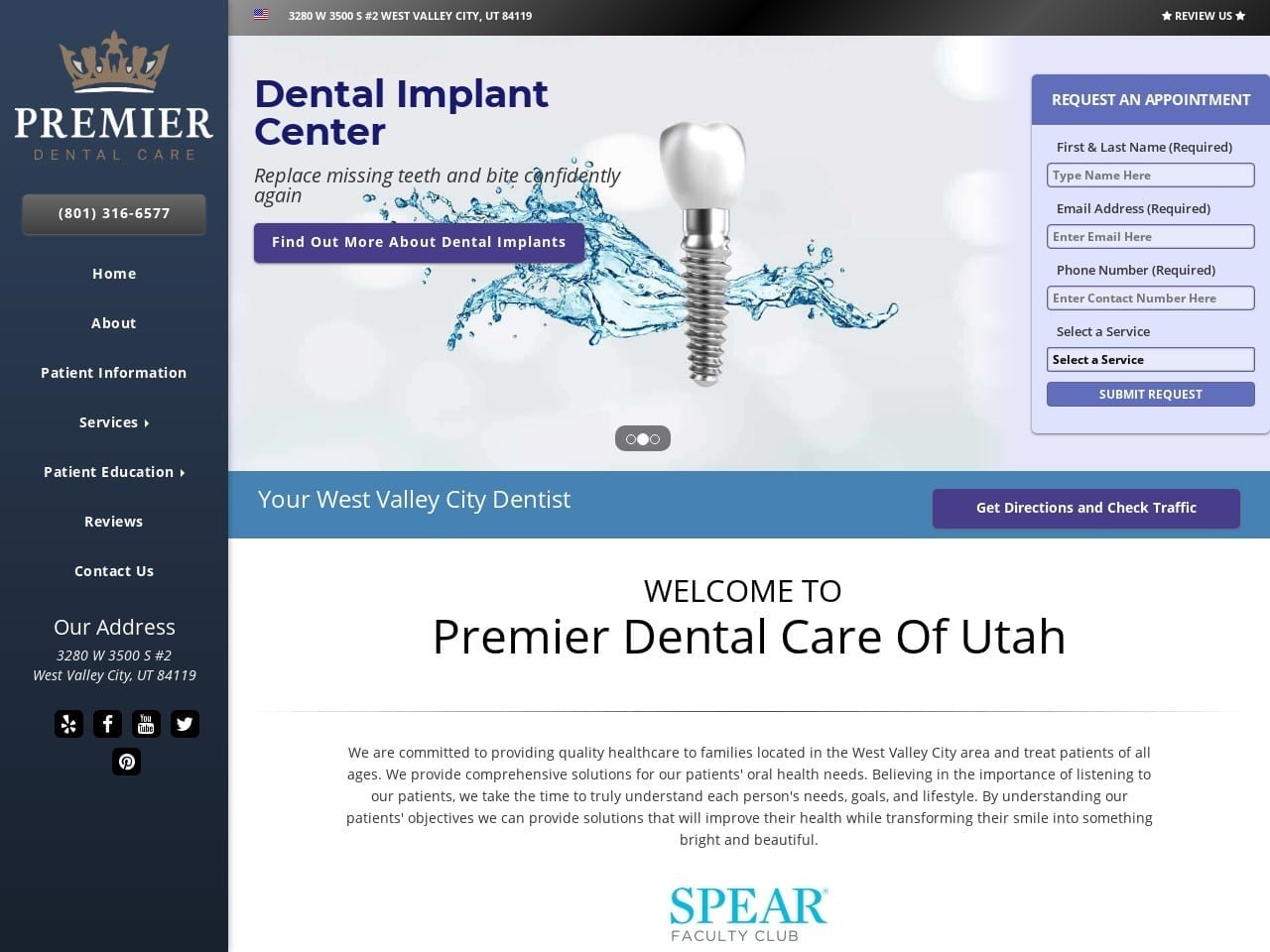 Premier Dental Care Website Screenshot from premierdentalcareutah.com