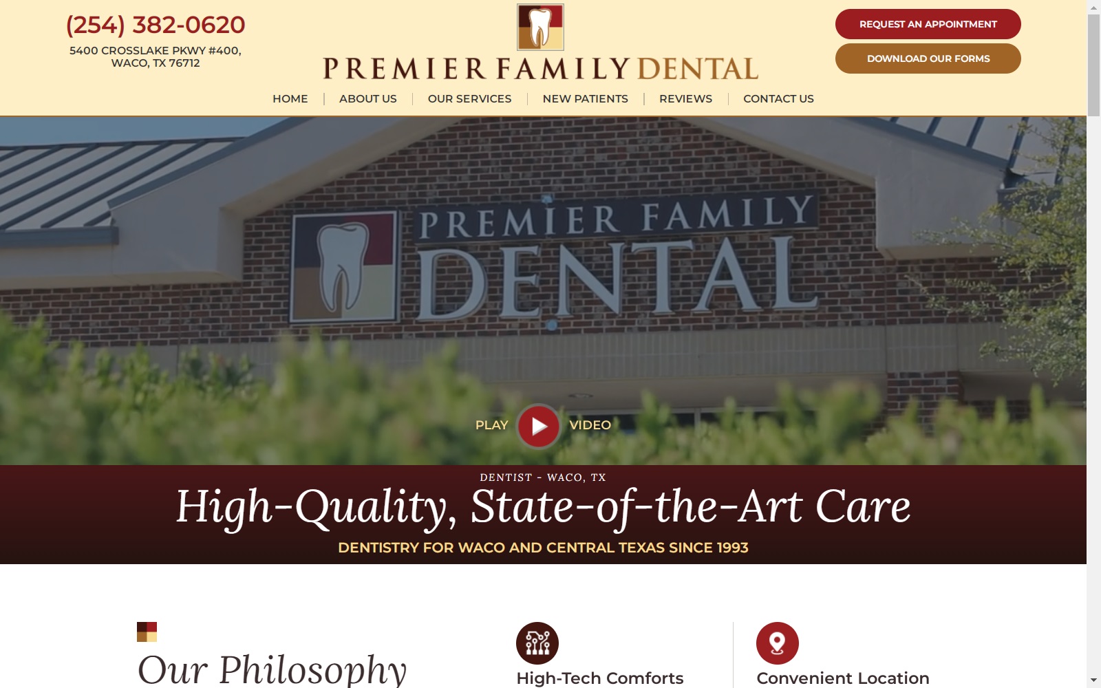 premierdentalwaco.com screenshot