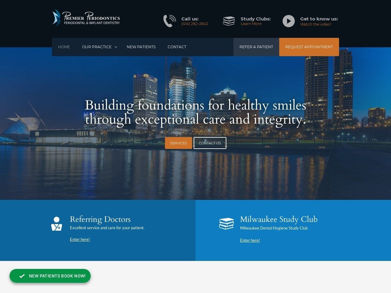 Premier Periodontics Website Screenshot from premierperio.com