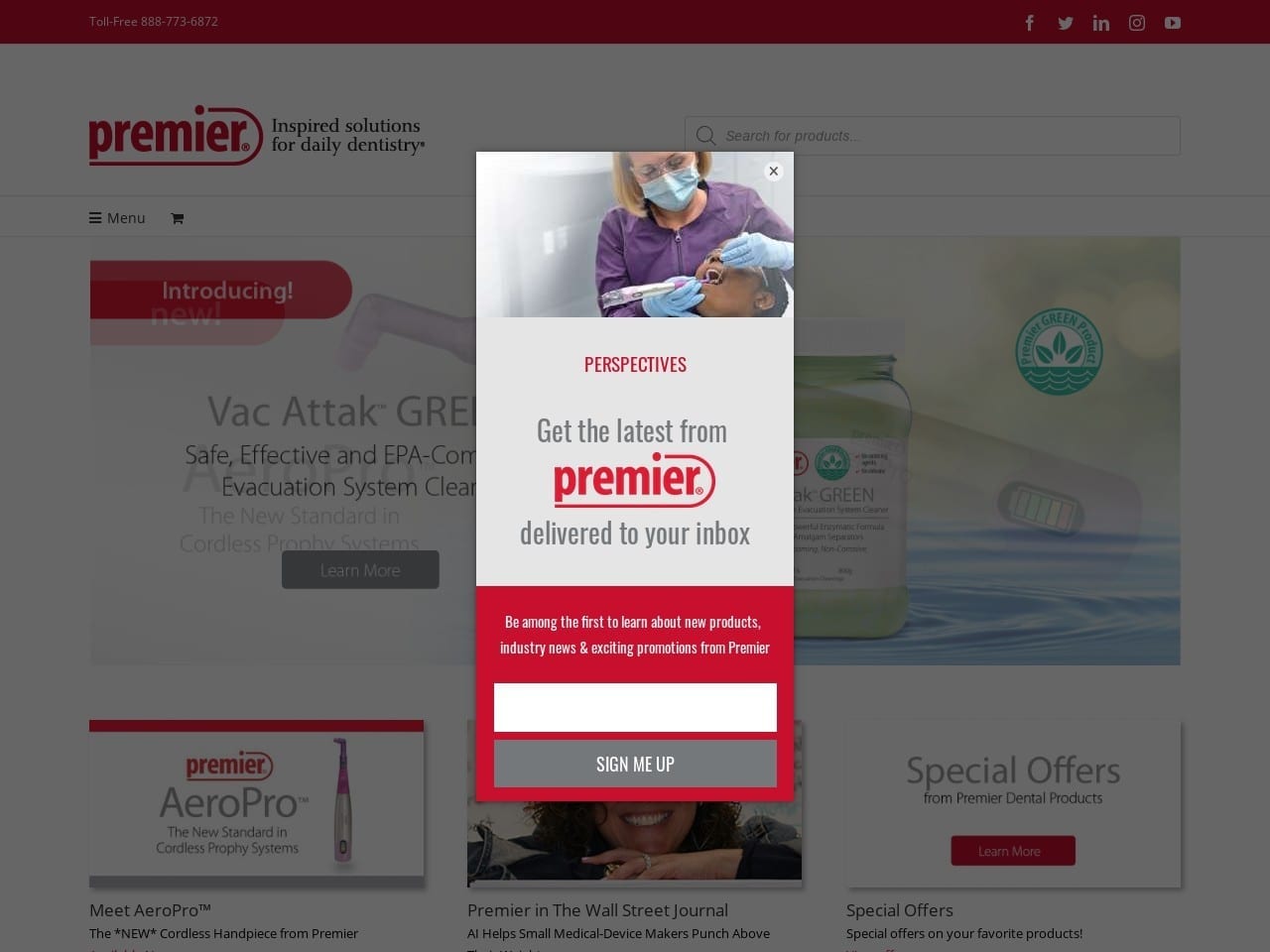 Premier Dental Products Co Website Screenshot from premusa.com