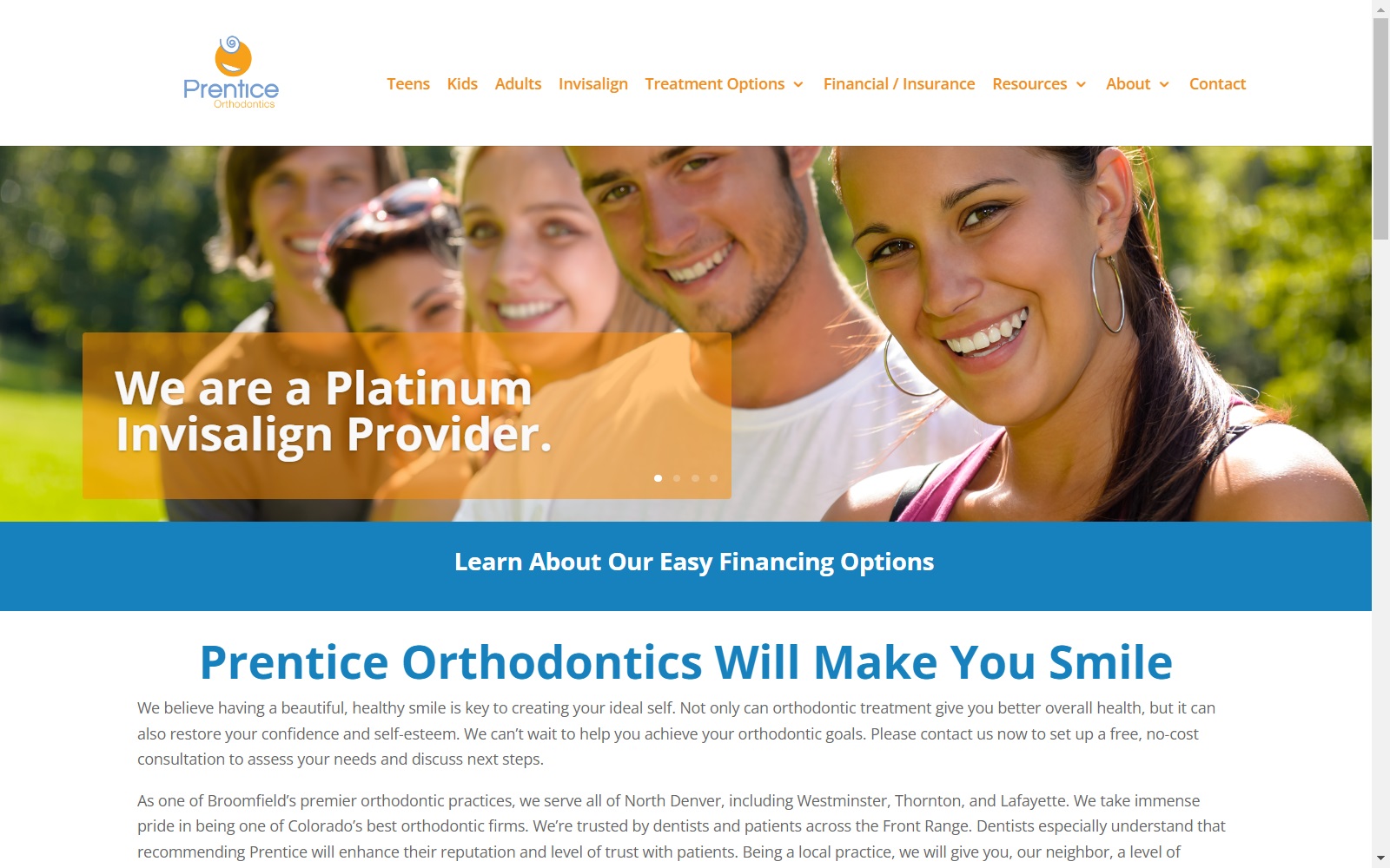 prenticeortho.com screenshot