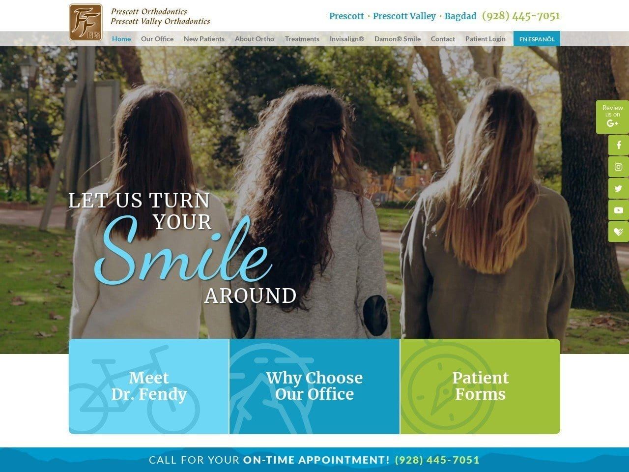 Prescott Valley Orthodontics Website Screenshot from prescottortho.com