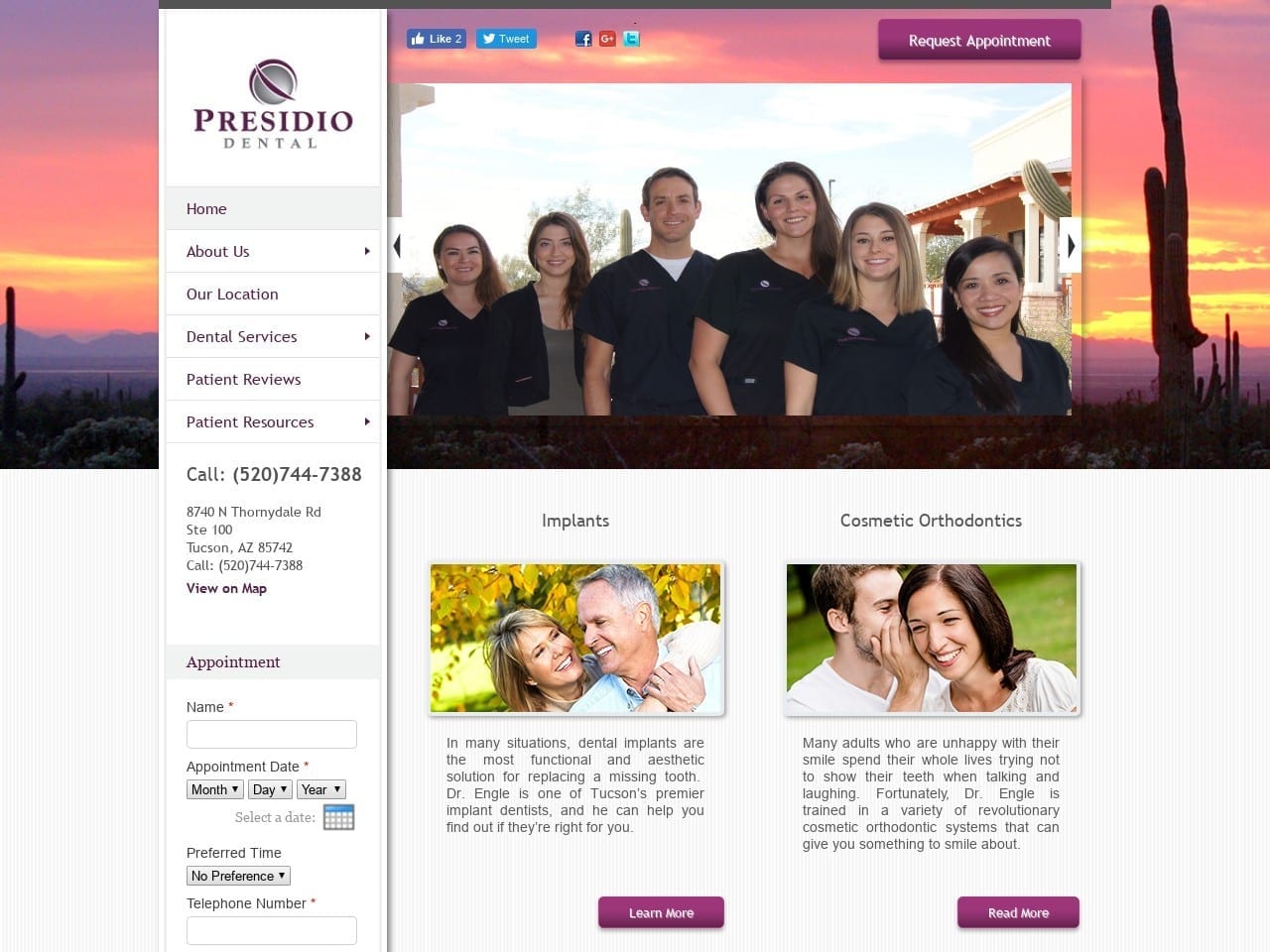 Presidio Dental Website Screenshot from presidiodental.com