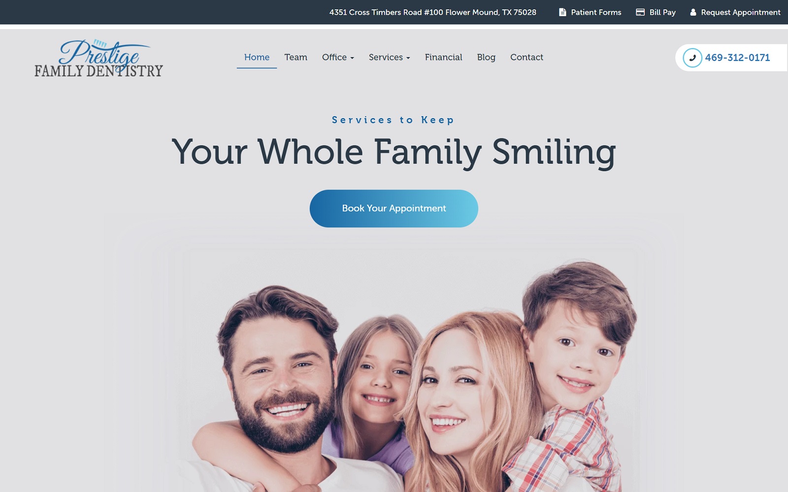 prestigefamilydentistry.com screenshot